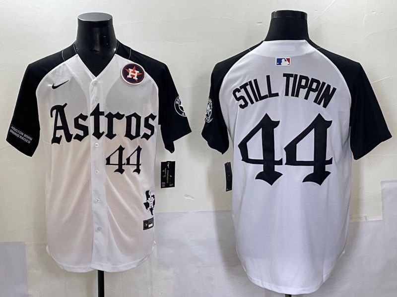 Men 2025 Houston Astros #44 Still Tippin White Black Five generations Joint Name Nike MLB Jersey style 8